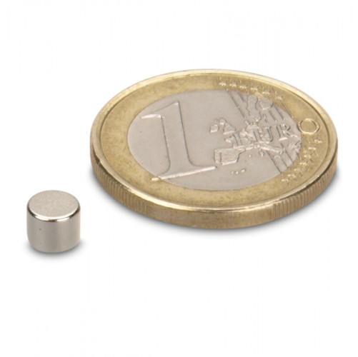 Discmagnet Ø 5.0 x 4.0 mm N45 nickel - holds 1 kg