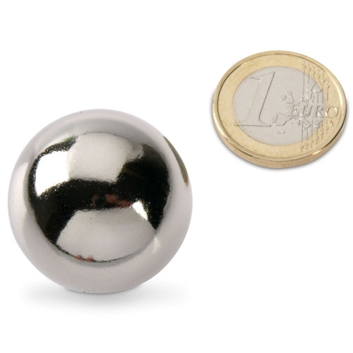 Magnetic sphere / Sphere magnet Ø 30.0 mm nickel N40 - holds 12.9 kg