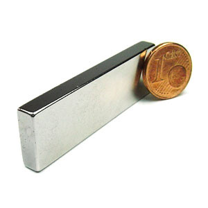 Blockmagnet 50.0 x 15.0 x 5.0 mm N40 nickel - holds 10.8 kg