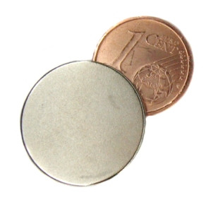 Discmagnet Ø 20.0 x 1.5 mm N45 nickel - holds 2 kg