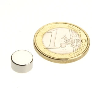 Discmagnet Ø 9.0 x 5.0 mm N50 nickel - holds 2.4 kg