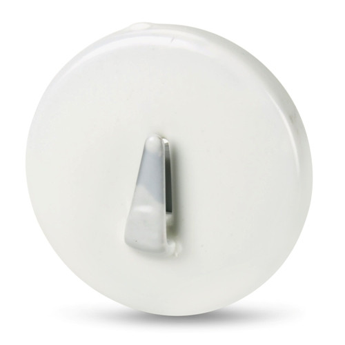 Magnetic hook Ø 68 mm for vertical use, rubberized, white - holds 4.2 kg