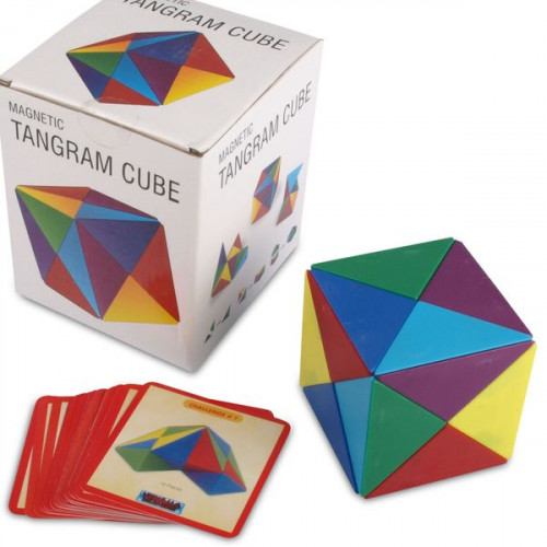 TANGRAM CUBE magnetic cube, 24 magnetic pyramids, game