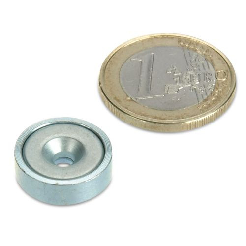 Neodymium pot magnet Ø 16.0 x 5.0 mm with counterbore holds 5 kg