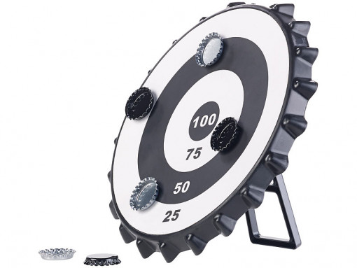 Magnetic crown cap dart game with 6 crown caps, Ø 24 cm
