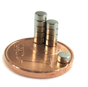 Discmagnet Ø 3.0 x 1.5 mm N50 nickel - holds 300 g