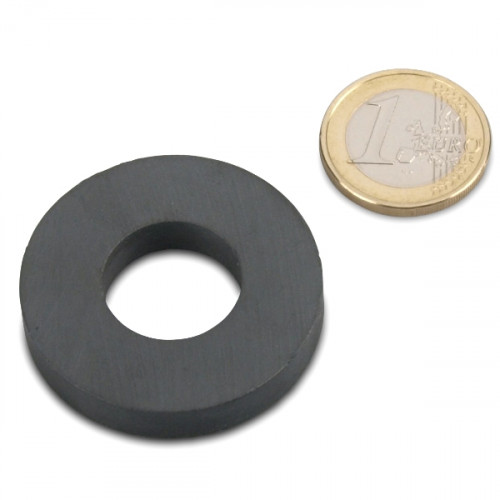 Ringmagnet Ø 39.0 x 18.0 x 7.0 mm HF 24/16 ferrite - holds 2.8 kg