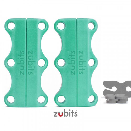 Zubits® L, magnetic shoe binders for sports shoes & tall people, turquoise