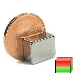 Blockmagnet 10.0 x 5.0 x 8.0 mm N45 nickel - holds 2.6 kg