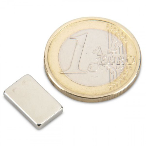 Blockmagnet 13.0 x 8.0 x 2.5 mm N52 nickel - holds 2.3 kg