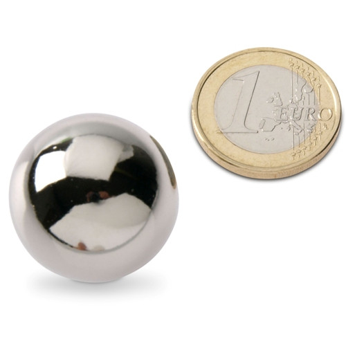 Magnetic sphere / Sphere magnet Ø 25.0 mm chrome N40 - holds 9.5 kg