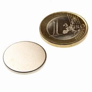 Discmagnet Ø 20.0 x 2.0 mm N45 nickel - holds 2.5 kg