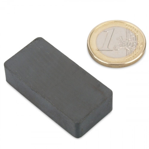 Blockmagnet 40.0 x 20.0 x 10.0 mm Y35 ferrite - holds 2 kg
