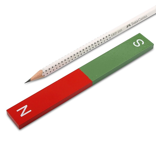 Block Rodmagnet long 150 x 20 x 6 mm, AlNiCo red / green lacquered