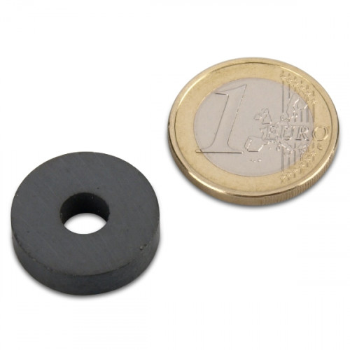 Ringmagnet Ø 20,0 x 6,0 x 5,0 mm Y35 ferrite - holds 750 g