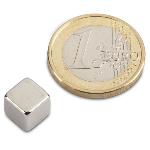 Cubemagnet 8.0 x 8.0 x 8.0 mm N40 nickel - holds 4 kg