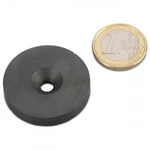 Ringmagnet with counterbore Ø 35.5 x 5.5 x 6.5 mm HF 24/16 ferrite