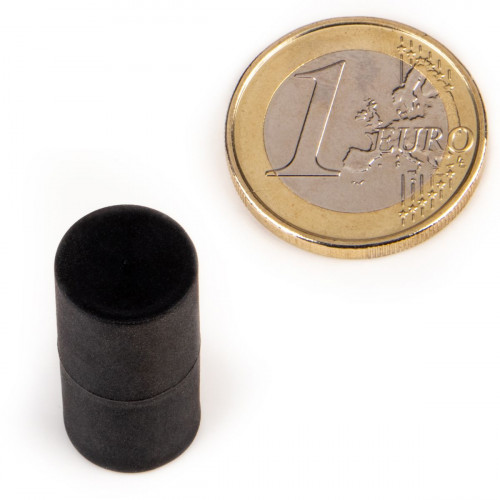 Rodmagnet neodymium Ø 12.7 x 25.4 mm rubberized - black