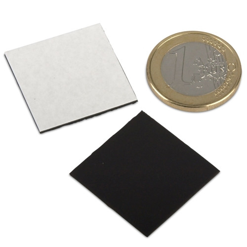Magnetic plate, self-adhesive, square