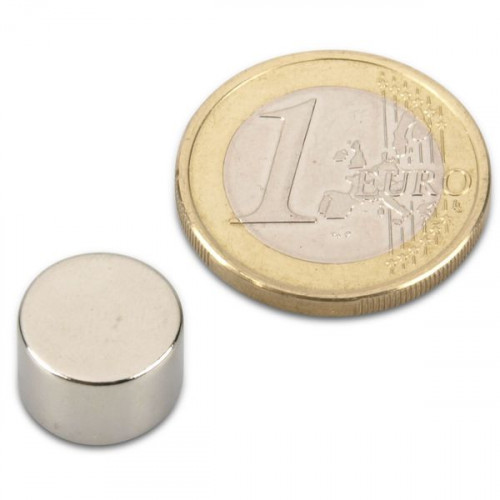Discmagnet Ø 12.0 x 8.0 mm N45 nickel - holds 5.5 kg