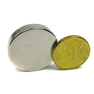 Discmagnet Ø 25.0 x 5.0 mm N50 nickel - holds 8.6 kg