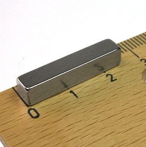Blockmagnet 25.0 x 5.0 x 5.0 mm N42 nickel - holds 4 kg