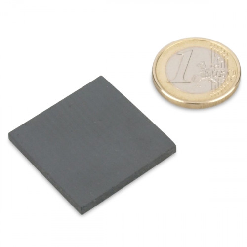 Blockmagnet 30.0 x 30.0 x 3.0 mm Y30 ferrite - holds 800 g