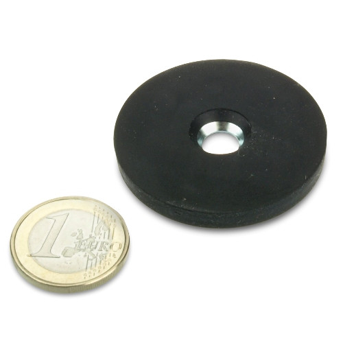 Magnet system Ø 43 mm rubberized with countersink - holds 10 kg