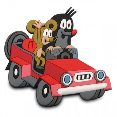 3D Fridge Magnet - The little Mole - "Car"
