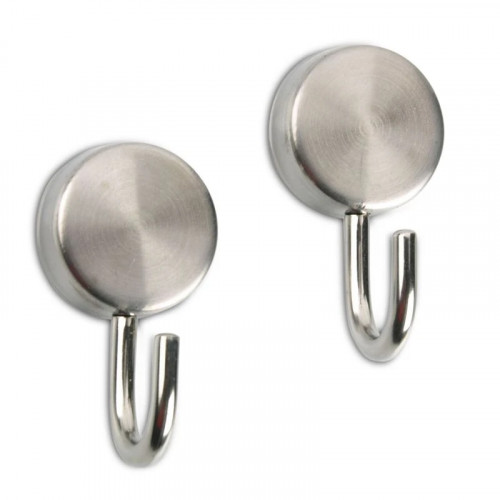 Magnetic hooks stainless steel set of 2 anti-slip coating