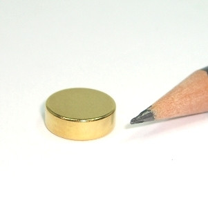 Discmagnet Ø 12.0 x 4.0 mm N40 Gold - holds 3.5 kg