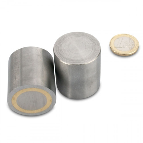 AlNiCo Deep pot holding magnet Ø 32 x 35 mm, steel, tolerance h6, 16.3 kg