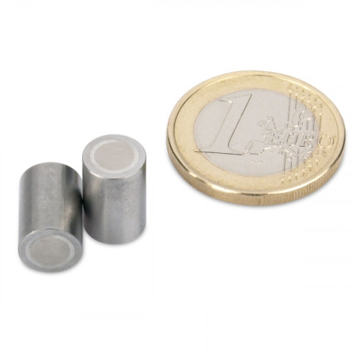 AlNiCo Deep pot holding magnet Ø 6 x 10 mm, steel, tolerance h6, 200 g